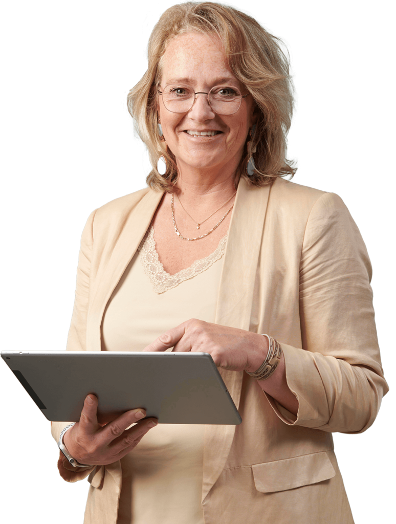 GGZ therapeut aan het werk achter tablet