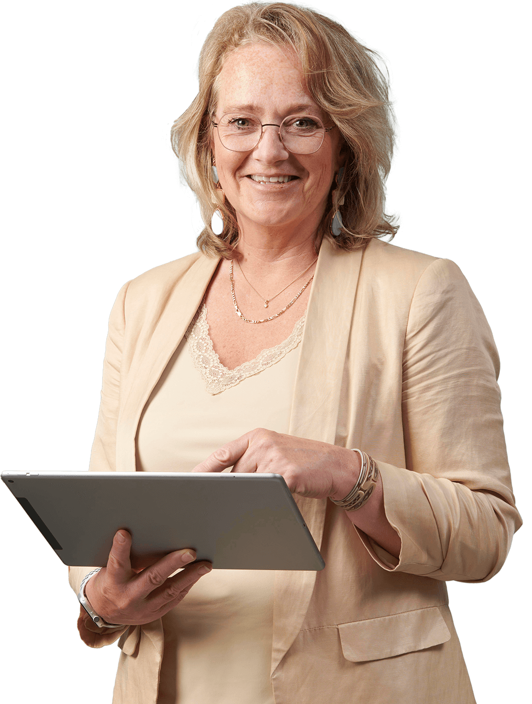 GGZ therapeut aan het werk achter tablet