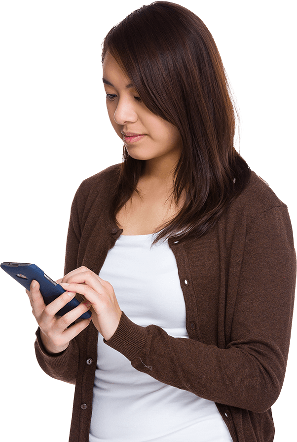 dame check UZO app op telefoon