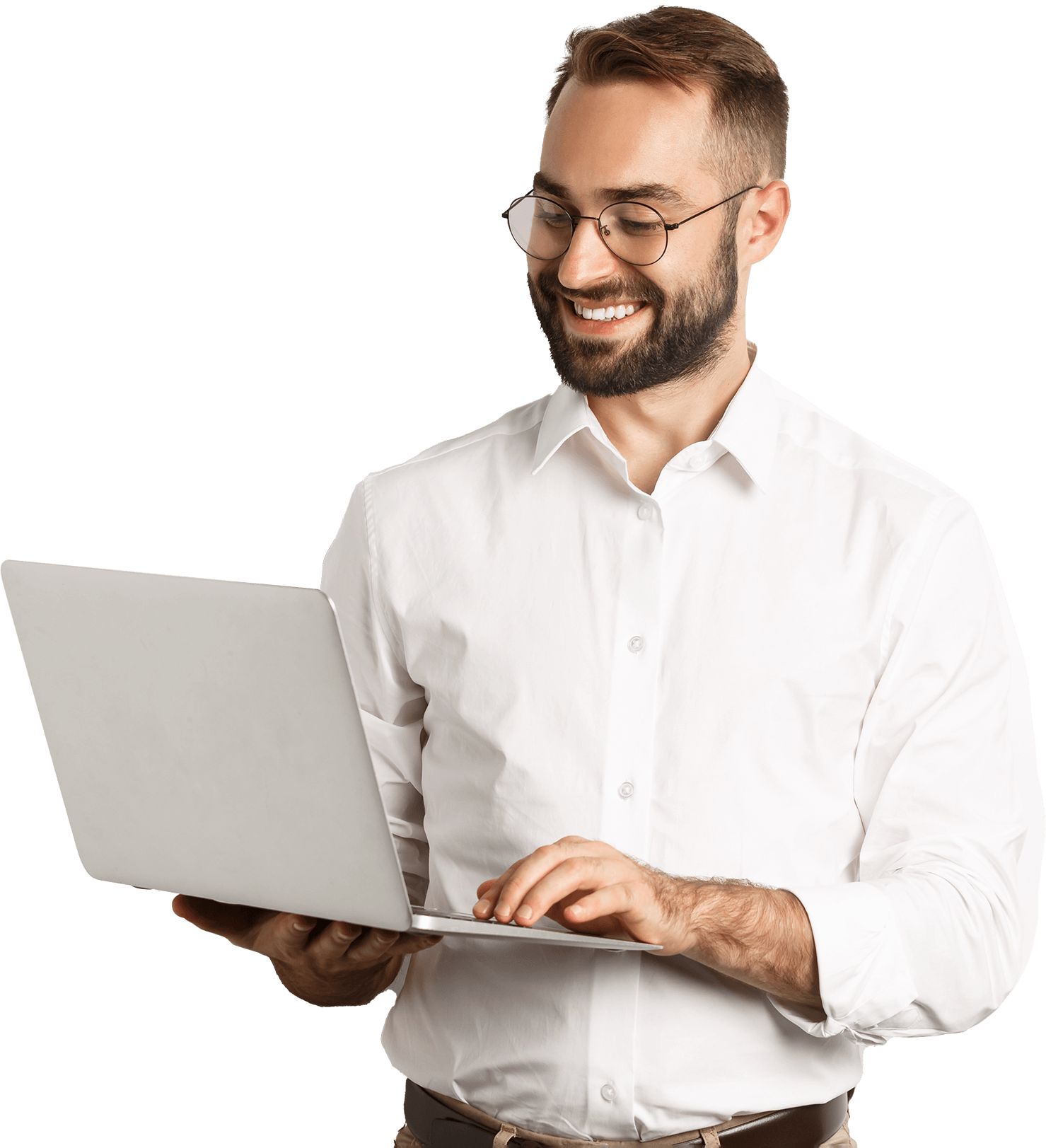 embloom man met laptop